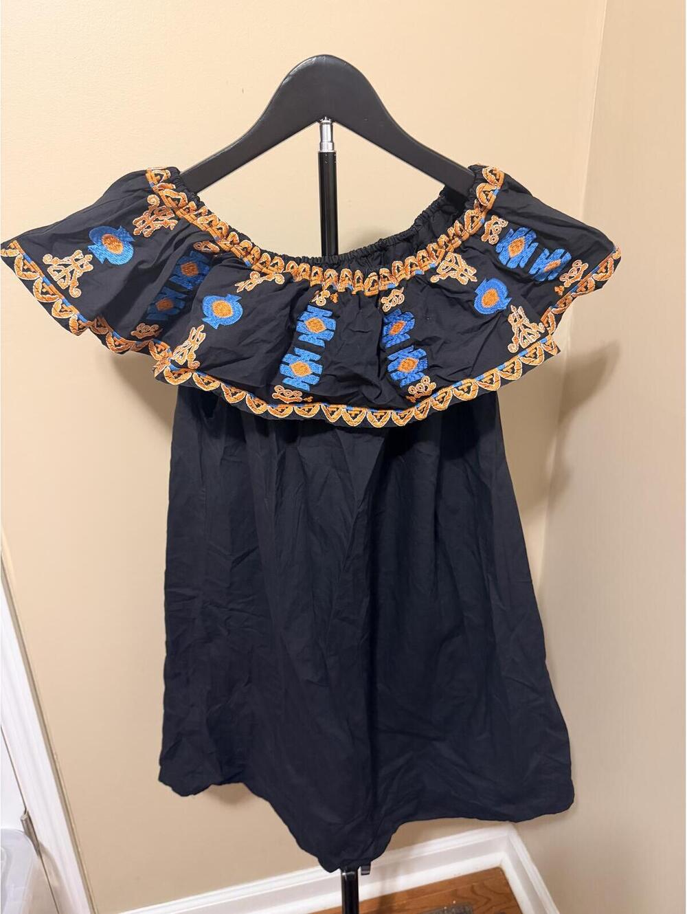 Velzera Embroidered Off Shoulder Peasant Dress Women’s XL Boho Folk